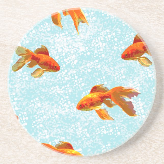 gold fish pattern coaster (Front)