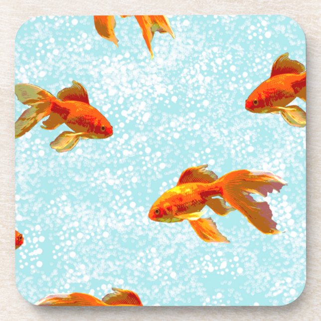gold fish pattern coaster (Front)