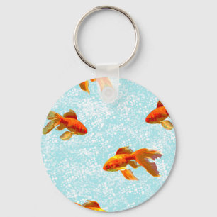 gold fish pattern keychain
