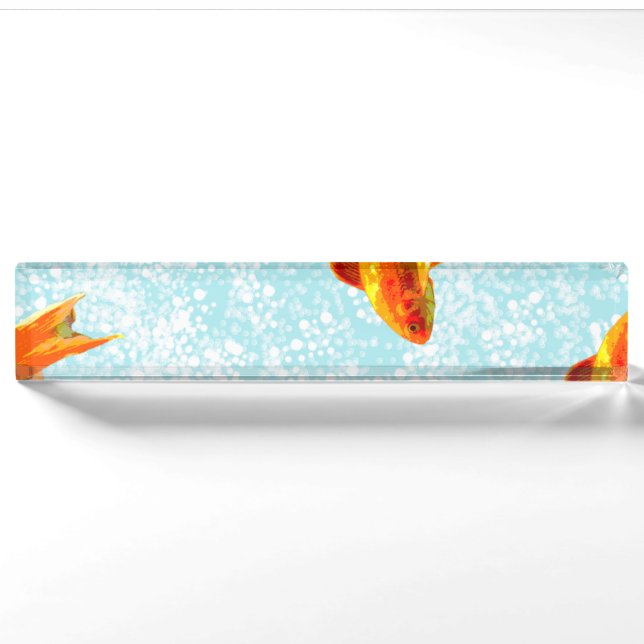 gold fish pattern nameplate (Front)