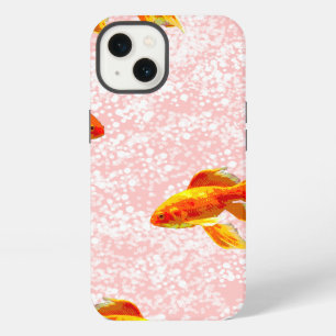 Gold fish pattern pink iPhone 13 case