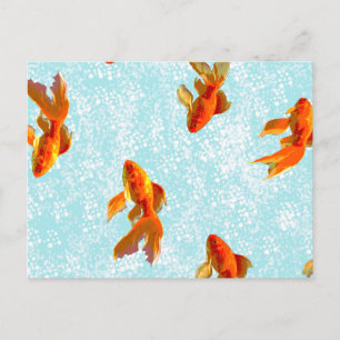 gold fish pattern postcard