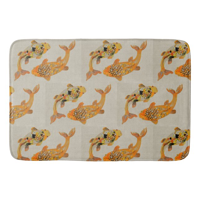 Gold Fish Pond Bath Mat (Front)