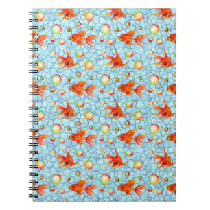 gold fishes and soap bubbles notebook