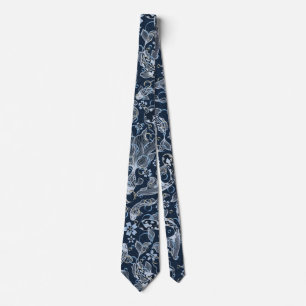 Gold fishes in bubbles pool pattern tie