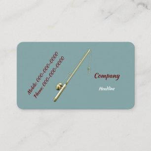 Gold Fishing Pole Business Card