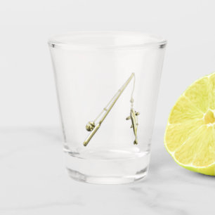 Gold Fishing Pole Shot Glass