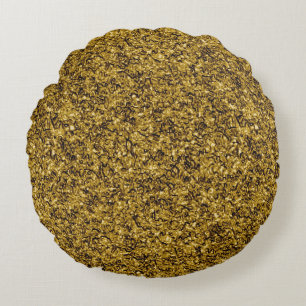 Gold Flaked Round Pillow