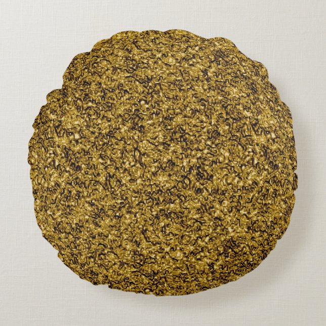 Gold Flaked Round Pillow (Front)