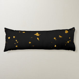 Gold Flakes Black Body Pillow