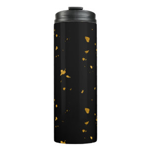 Gold Flakes Black Thermal Tumbler
