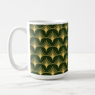 GOLD FLARE ON GREEN MUG