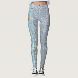 gold flecks on faded paint leggings