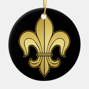 Gold Fleur de lis Ceramic Ornament