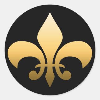 Gold Fleur de Lis Classic Round Sticker