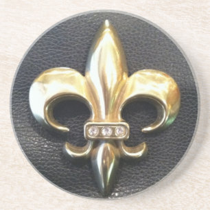 GOLD FLEUR DE LIS COASTER