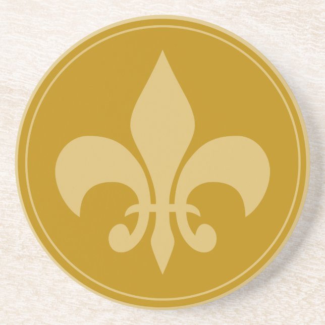 Gold Fleur-De-Lis Coaster (Front)