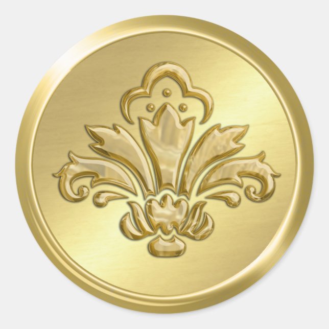 Gold Fleur de Lis Envelope Seal (Front)