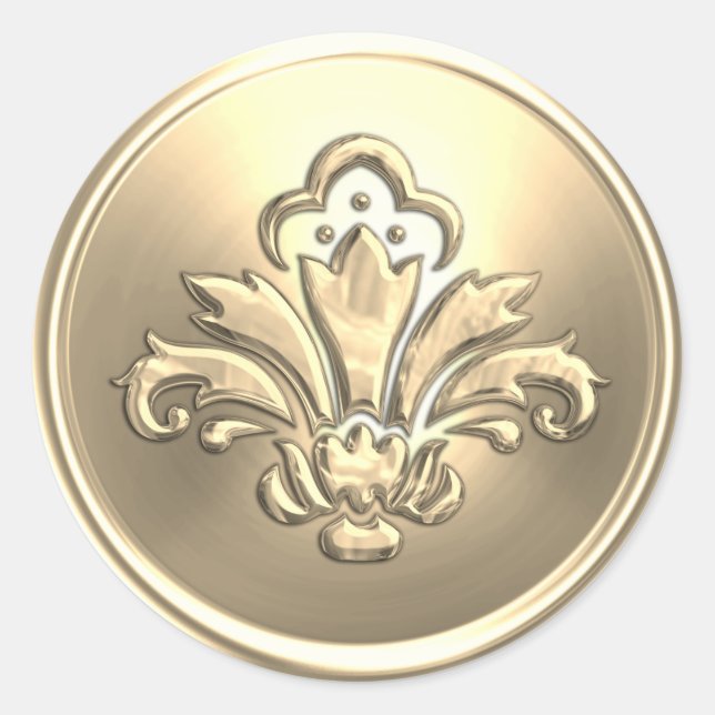 Gold Fleur de Lis Envelope Seal (Front)