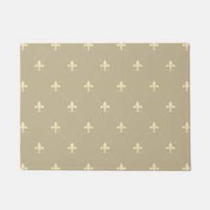 Gold Fleur-de-Lis Light Brown 18x24 Doormat