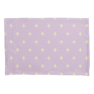 Gold Fleur-de-Lis Lilac Pillowcase