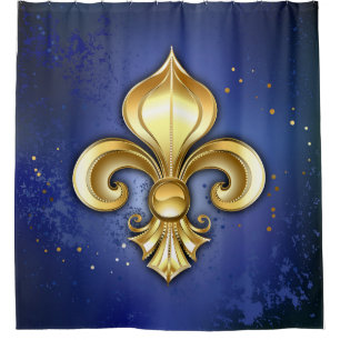 Gold Fleur de Lis on Blue