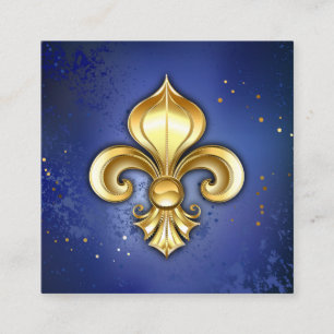 Gold Fleur de Lis on Blue Enclosure Card