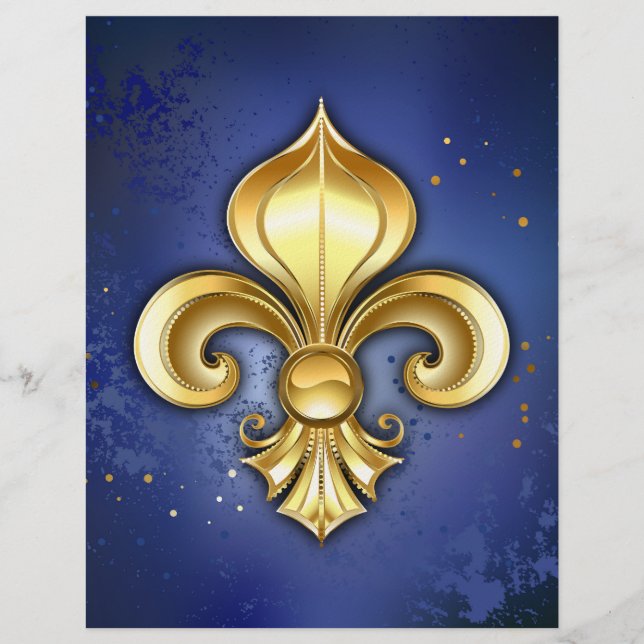 Gold Fleur de Lis on Blue Letterhead (Front)