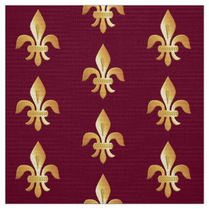 Gold Fleur-de-lis on burgundy Fabric