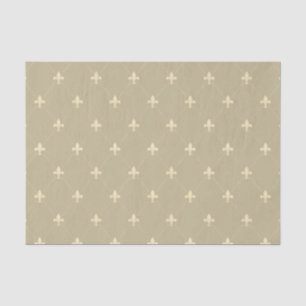 Gold Fleur-de-Lis on Light Brown Tissue Paper