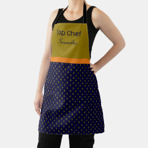 Gold Fleur-de-lis Personalized Apron