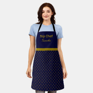 Gold Fleur-de-lis Personalized Apron