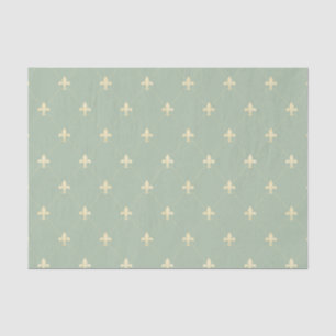Gold Fleur-de-Lis Sage Tissue Paper