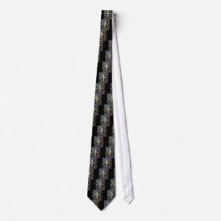 GOLD FLEUR-DE-LIS WITH LEOPARD FRAME TIE