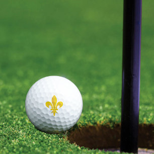 Gold Fleur de lys Golf Balls