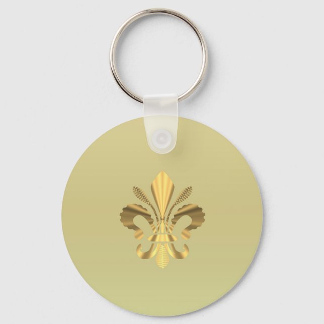 Gold fleur de lys keychain (Front)