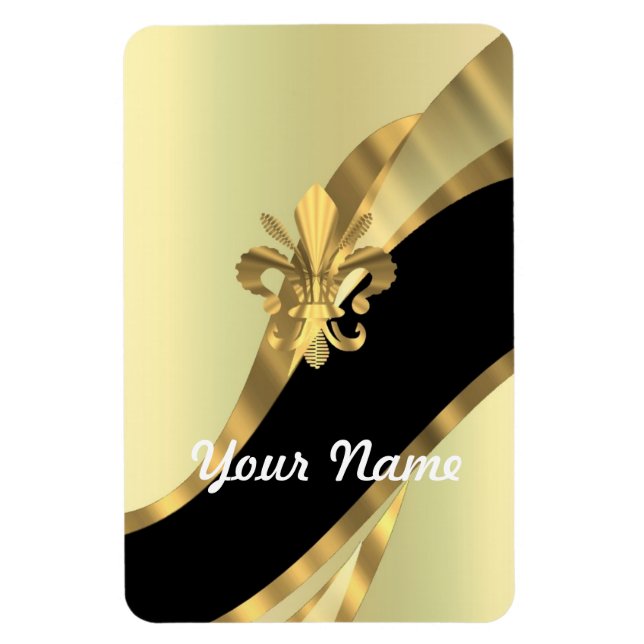 Gold fleur de lys personalized magnet (Vertical)