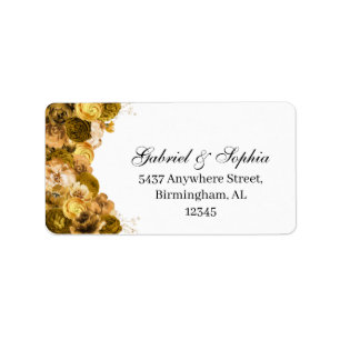Gold Floral Address Label