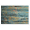 Gold Floral and Blue Rustic Wood Decoupage