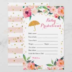 Gold Floral April Showers Baby Predictions Games