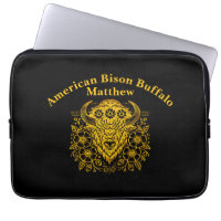 Gold Floral Bold Bison Art With Detail