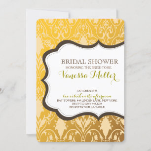 Gold Floral Bridal Shower Birthday Invitations