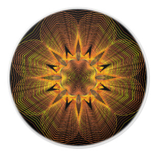 Gold Floral Ceramic Furniture Cabinet Knobs