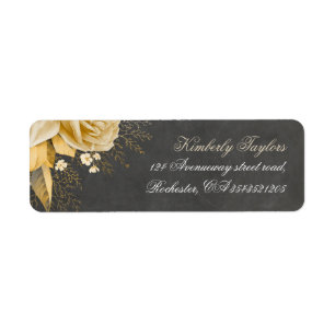 Gold Floral Chalkboard Vintage Wedding
