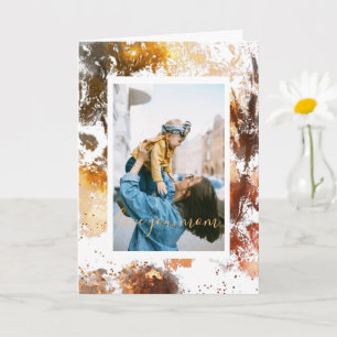 Gold Floral Custom Mother's Day Photo Card