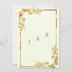 Gold Floral Design Invitations de mariage Exemple
