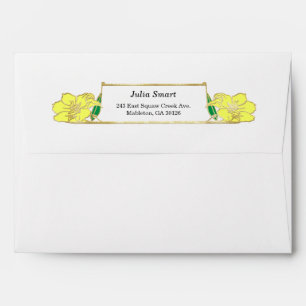 Gold Floral design with frame Envelope