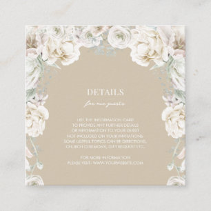 Gold Floral Dream Wedding Details Enclosure Card