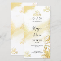 Gold Floral Elegance Save the Date Wedding Card