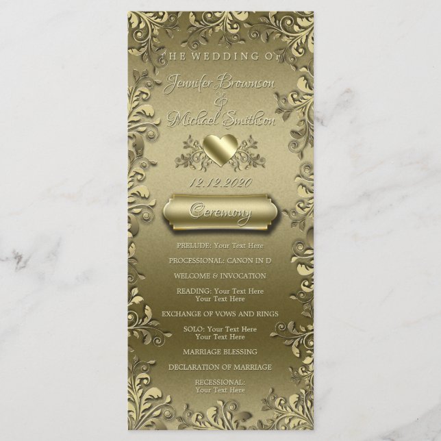 Gold Floral Elegant baroque vintage art Program (Front)